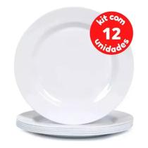 Kit Pratos de Melamina Redondos Rasos Resistentes para Churrasco, Jantar, Festas e Aniversários