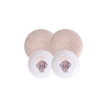 Kit Pratos Groovy Breakfast em Porcelana Decorada 4 Peças Tramontina Kit Pratos Groovy Breakfast em Porcelana Decorada 4 Peças Tramontina