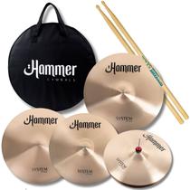 Kit pratos liverpool 14" 16" 18" e 20" hammer system b20 11505 Kit pratos liverpool 14" 16" 18" e 20" hammer system b20 11505