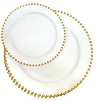 Kit Pratos para Festa Luxo Acrílico de Jantar +Sobremesa 6un - ARCÓLOR