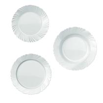 Kit Pratos Pétala Opaline 18 Peças Vidro Branco Elegante