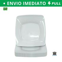 Kit Pratos Quadrado Plástico Refeiçao PLASTICO BRILHANTE ELEGANTE