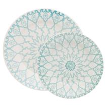 Kit Pratos Rasos e Fundos Donna Mandala 8 Peças Oxford Cerâmica Kit Pratos Rasos e Fundos Donna Mandala 8 Peças Oxford Cerâmica