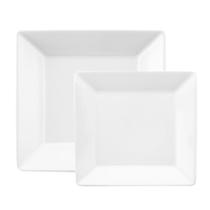 Kit Pratos Rasos e Fundos Quartier White Oxford Porcelana 16 Peças