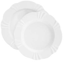 Kit Pratos Rasos e Fundos Soleil White Oxford Porcelana 12 Peças