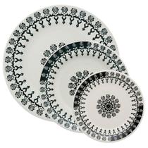 Kit Pratos Rasos Fundos E Sobremesa Donna Folk Oxford Cerâmica 24 Peças Kit Pratos Rasos Fundos E Sobremesa Donna Folk Oxford Cerâmica 24 Peças