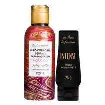 Kit Prazer Intenso: Óleo para Massagem Sensual Quente Morango + Gel Intense