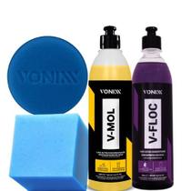 Kit Pré-Lavagem Completo Shampoo V-Mol V-floc 500ml + espuma quadrada - aplicador de espuma vonixx Kit Pré-Lavagem Completo Shampoo V-Mol V-floc 500ml + espuma quadrada - aplicador de espuma vonixx
