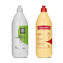 Kit pré-poo Yamasterol Babosa e Shampoo Antirresíduo 900ml Para Todos os Tipos de Cabelo