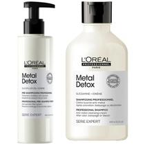Kit Pre Shampoo 250ml Shampoo 300ml Loreal Metal Detox protege neutraliza metais e fortalece os fios