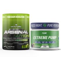 Kit Pré Treino Arsenal Revolution 350g Metaform + Pré Treino Extreme Pump 250g Pure Kit Pré Treino Arsenal Revolution 350g Metaform + Pré Treino Extreme Pump 250g Pure