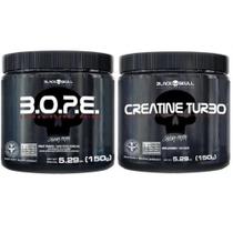 Kit Pré Treino Bope Limão (150g) + Creatina Turbo (150g) - Black Skull