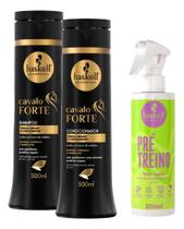 Kit Pré-treino + Cavalo Forte 3 Itens Força, Brilho, Crescimento E Proteção Solar