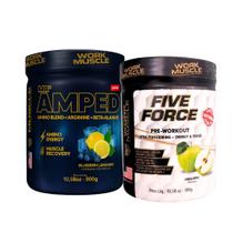 Kit Pré Treino Five Force + MR Amped Work Muscle