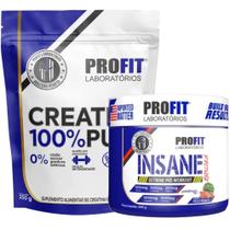Kit Pré Treino Insane Explosion 200g + Creatina Monohidratada Pura 250g - Profit