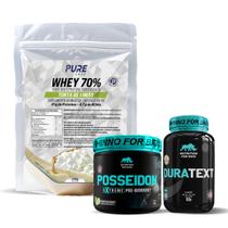 Kit Pré Treino Posseidon + Duratext + Whey Concentrado Pure Kit Pré Treino Posseidon + Duratext + Whey Concentrado Pure