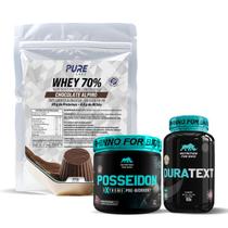 Kit Pré Treino Posseidon + Duratext + Whey Concentrado Pure Kit Pré Treino Posseidon + Duratext + Whey Concentrado Pure