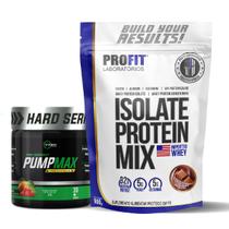 Kit Pré Treino Pump Max 210g Laranja e Acerola + Whey Protein Mix 900g Chocolate Profit Kit Pré Treino Pump Max 210g Laranja e Acerola + Whey Protein Mix 900g Chocolate Profit
