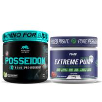 Kit Pré Treino Pump Night S/ Cafeína + Pré Treino Posseidon 250g