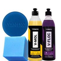 Kit prélavagem completo shampoo vmol vfloc 500ml espuma quadrada aplicador de espuma vonixx Kit prélavagem completo shampoo vmol vfloc 500ml espuma quadrada aplicador de espuma vonixx
