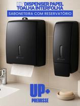 Kit Premisse Banheiro Saboneteira Com Reservatório e Porta Papel Toalha para 1000 Folhas Up+ Kit Premisse Banheiro Saboneteira Com Reservatório e Porta Papel Toalha para 1000 Folhas Up+
