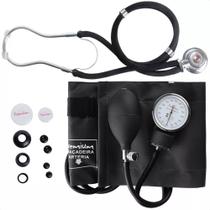 Kit Premium Aferição Pressão Arterial Manual Estetoscópio + Esfigmomanômetro Cor Preto Kit Premium Aferição Pressão Arterial Manual Estetoscópio + Esfigmomanômetro Cor Preto