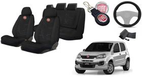 Kit Premium Banco Uno 2012-2018: Capas, Volante, Chaveiro