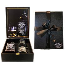 Kit Premium Box Whisky Jack Daniels 1lt + 2 Copos + Dosador