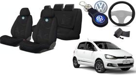 Kit Premium Capas Tecido Proteção Fox 2003-2022 + Capa Volante + Chaveiro VW