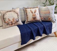 Kit Premium de Capas de Almofadas Páscoa Linho 43x43cm (4 Peças) Estampas Exclusivas Kit Premium de Capas de Almofadas Páscoa Linho 43x43cm (4 Peças) Estampas Exclusivas