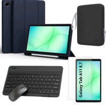 Kit Premium p/ Tab Galaxy A11 8.7" Case Azul Marinho + Película + Teclado ABNT2 + Pasta Organizadora Kit Premium p/ Tab Galaxy A11 8.7" Case Azul Marinho + Película + Teclado ABNT2 + Pasta Organizadora