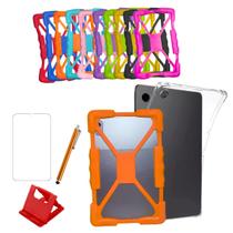 Kit Premium para Galaxy Tab A9 8.7: Capa Dupla (Emborrachada + Silicone), Película, Caneta Touch e Suporte