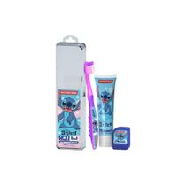 Kit Premium Stitch Infantil Escova + Gel Dental + Fio Dental - Dentalclean
