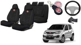Kit Premium Uno 2012-2018 + Capa Volante + Chaveiro Fiat - Personalizado