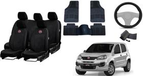 Kit Premium Uno 2014-2021 com Capas de Banco, Tapetes e Volante