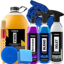Kit Premium V-Mol 5L Renovador Restaurax Limpador Delet Blend Cera Liquida Spray Kit Premium V-Mol 5L Renovador Restaurax Limpador Delet Blend Cera Liquida Spray