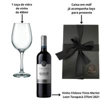 Kit Premium Vinho Tinto Wine Box Taça Vidro 490Ml