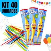 Kit Prenda 40 Caixa Jogos Pega Vareta Lembrancinha Festa Infantil Presente Brinquedo Aniversário Criança - Pega Vareta Premium