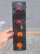 Kit prendedor bico de pato halloween aranha e abóbora EVA glitter