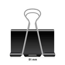 Kit prendedor clipe de metal preto para papel com 12 unidades, vários tamanhos Kit prendedor clipe de metal preto para papel com 12 unidades, vários tamanhos