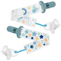 Kit prendedor de chupeta buba estrelas azul - 14499 Kit prendedor de chupeta buba estrelas azul - 14499