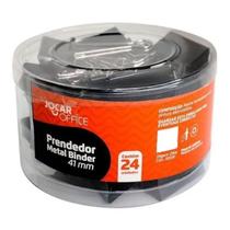 Kit Prendedor metal preto para papel 41mm com 24 unidades