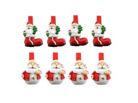 Kit Prendedores Decorados Resina Natal Papai Noel Presilha 5cm 8 Peças - Magizi Kit Prendedores Decorados Resina Natal Papai Noel Presilha 5cm 8 Peças - Magizi