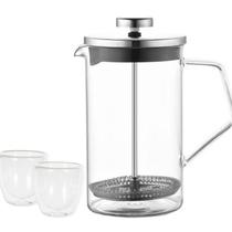 Kit Prensa Francesa Vidro Boro (Jarra + 2 Copos)