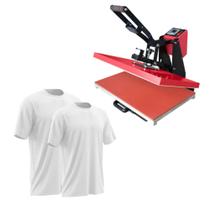 Kit Prensa Térmica 40x60 Base de Impressão Vermelha 110v + Camiseta p/ Sublimação - TUDOPRAFOTO