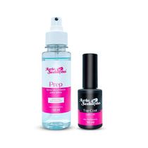 Kit Prep Spray 120Ml + Top Coat Finalizador Alto Brilho 10Ml