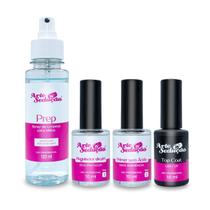 Kit Prep Spray + Regulador pH + Primer Sem Ácido + Top Coat