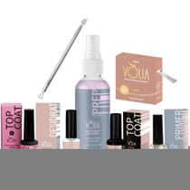 Kit Preparação Unha Em Gel Fibra De Vidro Top Coat Vòlia