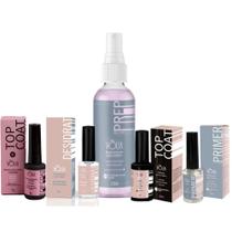 Kit Preparação Unha Em Gel Top Coat Clear e Cover Volia Kit Preparação Unha Em Gel Top Coat Clear e Cover Volia