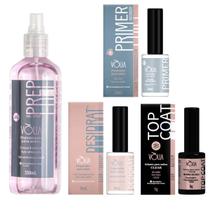 Kit Preparadores Volia Prep + Desidrat + Primer + Top Coat
